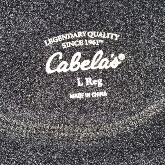 Cabelas Black Half Zip Fleece Pullover Outdoor Warm Layer L Reg - Picture 4 of 8